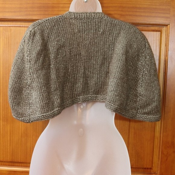 Robin Richman Vintage Hand-Knit Brown Capelet Shrug / Wrap USA Boutique RARE - Picture 5 of 9